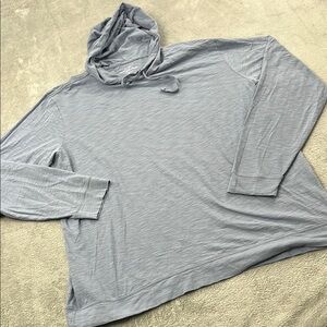 Women's Blue Gray Lightweight Hooded Sweatshirt